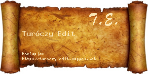 Turóczy Edit névjegykártya
